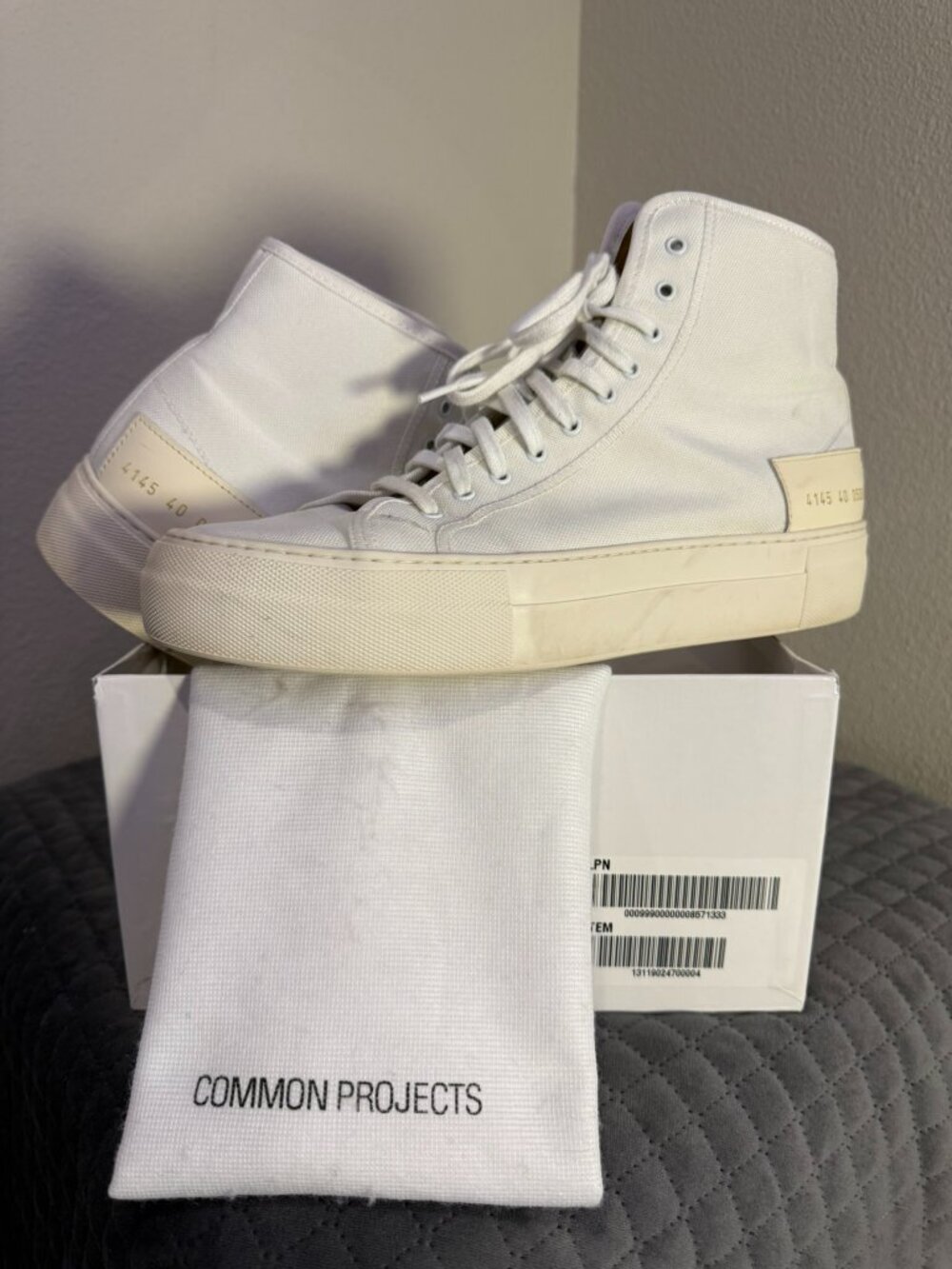 Common Projects Canvas High Tops Size 40